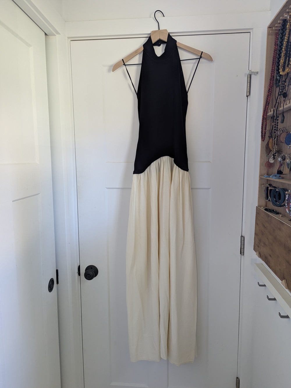 NWT Solid & Striped The Halter Soglio Dress Ecru Noir Size S